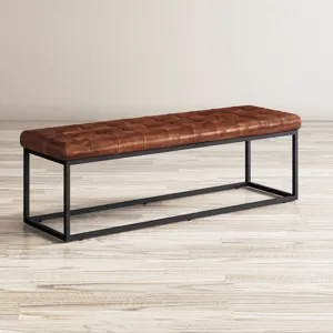 Global Archive 55\" Genuine Distressed Leather Ottoman Bench