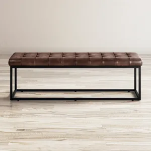 Global Archive 55\" Genuine Distressed Leather Ottoman Bench