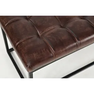 Global Archive 55\" Genuine Distressed Leather Ottoman Bench