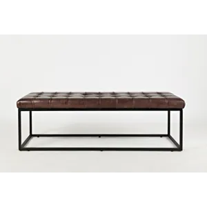 Global Archive 55\" Genuine Distressed Leather Ottoman Bench