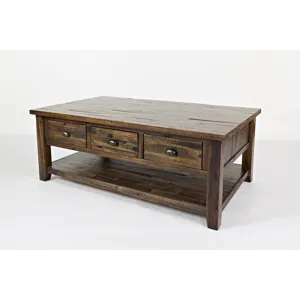 Artisan\'s Craft Rustic Farmhouse Distressed Solid Wood Coffee Table