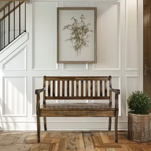 Artisan\'s Craft 42\" Rustic Farmhouse Distressed Solid Wood Storage Bench