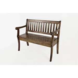 Artisan\'s Craft 42\" Rustic Farmhouse Distressed Solid Wood Storage Bench