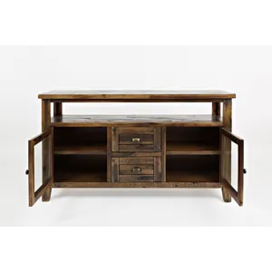 Artisan\'s Craft 70\" Rustic Farmhouse Solid Wood Distressed Media Console TV Stand