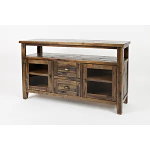 Artisan\'s Craft 70\" Rustic Farmhouse Solid Wood Distressed Media Console TV Stand