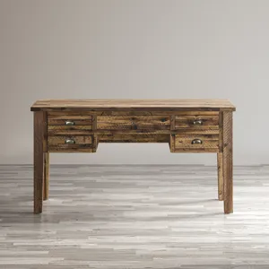 Artisan\'s Craft Rustic Farmhouse Distressed Acacia 5-Drawer Desk