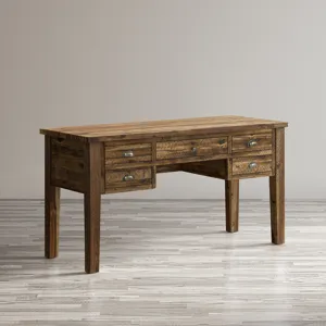 Artisan\'s Craft Rustic Farmhouse Distressed Acacia 5-Drawer Desk