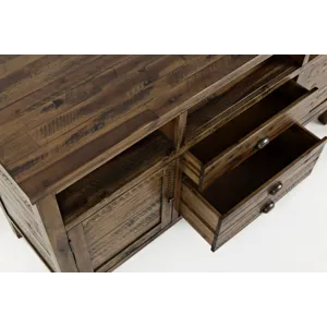 Artisan\'s Craft 60\" Rustic Farmhouse Solid Wood Distressed Media Console TV Stand