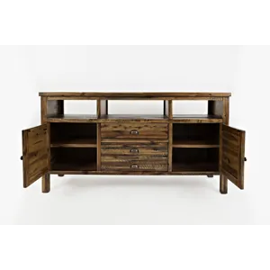 Artisan\'s Craft 60\" Rustic Farmhouse Solid Wood Distressed Media Console TV Stand
