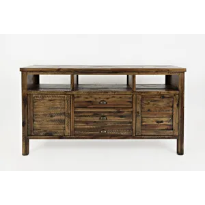 Artisan\'s Craft 60\" Rustic Farmhouse Solid Wood Distressed Media Console TV Stand