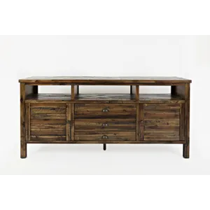 Artisan\'s Craft Rustic Farmhouse Distressed Acacia Media Console 70\"
