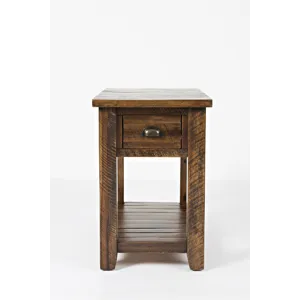 Artisan\'s Craft Rustic Farmhouse Distressed Solid Wood Chairside Table