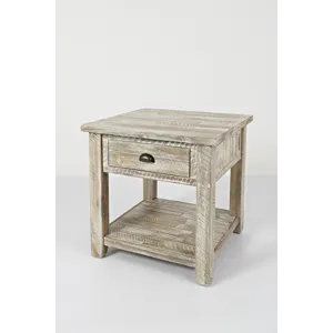 Artisan\'s Craft Rustic Farmhouse Distressed Solid Wood End Table