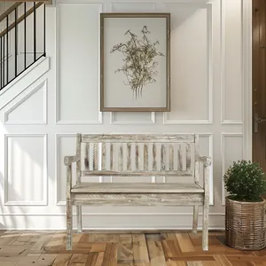 Artisan\'s Craft 42\" Rustic Farmhouse Distressed Solid Wood Storage Bench