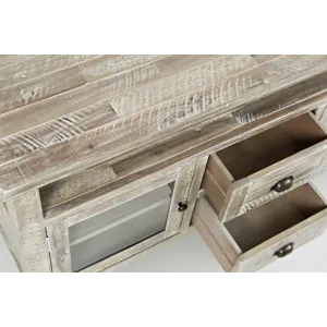 Artisan\'s Craft 70\" Rustic Farmhouse Solid Wood Distressed Media Console TV Stand