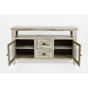 Artisan\'s Craft 70\" Rustic Farmhouse Solid Wood Distressed Media Console TV Stand