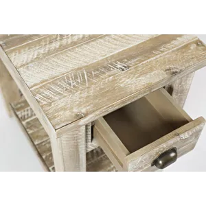 Artisan\'s Craft Rustic Farmhouse Distressed Solid Wood Chairside Table