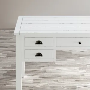Artisan\'s Craft Rustic Farmhouse Distressed Solid Wood 5-Drawer Desk