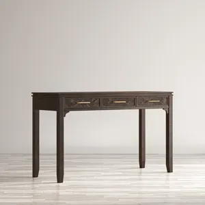 Gramercy Mid-Century Modern Chevron Three Drawer USB Charging Desk