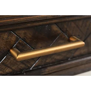 Gramercy Mid-Century Modern Chevron Three Drawer USB Charging Desk