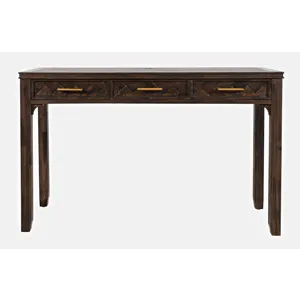 Gramercy Mid-Century Modern Chevron Three Drawer USB Charging Desk