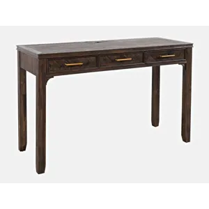 Gramercy Mid-Century Modern Chevron Three Drawer USB Charging Desk