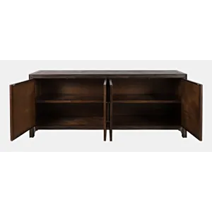 Gramercy Mid-Century Modern Chevron Four Door 79\" Accent Cabinet