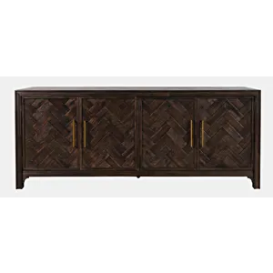 Gramercy Mid-Century Modern Chevron Four Door 79\" Accent Cabinet