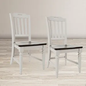 Orchard Park Farmhouse Solid Rubberwood Slatback Chair(Set Of 2)