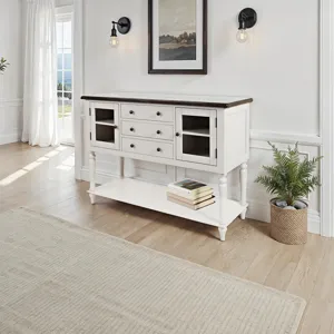 Orchard Park Farmhouse Solid Rubberwood Storage Cabinet Server