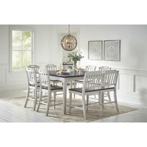 Orchard Park Farmhouse Solid Rubberwood Square Counter Height Table