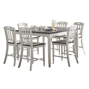 Orchard Park Solid Rubberwood 60\" Seven-Piece Farmhouse Counter Height Dining Set