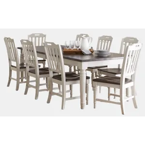 Orchard Park Solid Rubberwood 96\" Nine-Piece Farmhouse Dining Set