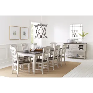 Orchard Park Solid Rubberwood 96\" Nine-Piece Farmhouse Dining Set