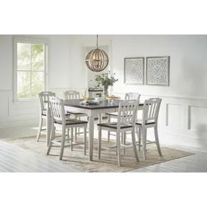 Orchard Park Farmhouse Solid Rubberwood Slatback Counter Height Stool(Set Of 2)