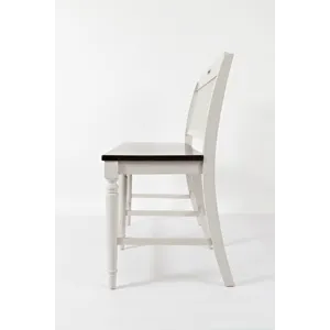 Orchard Park Farmhouse Solid Rubberwood 48\" Slatback Counter Height Bench