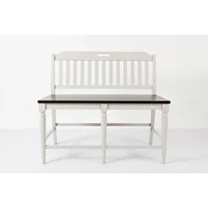 Orchard Park Farmhouse Solid Rubberwood 48\" Slatback Counter Height Bench