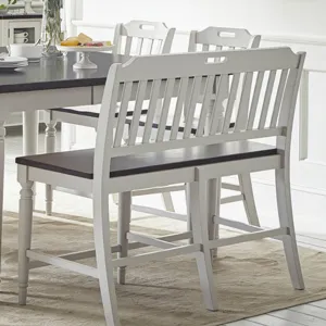 Orchard Park Farmhouse Solid Rubberwood 48\" Slatback Counter Height Bench