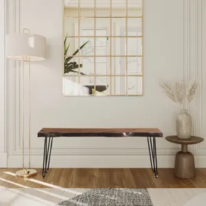 Nature\'s Edge 48\'\' Modern Solid Wood Live Edge Bench