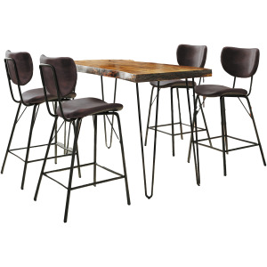 Nature's Edge 5 Piece Counter Set With Modern Barstools