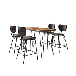 Nature's Edge 5 Piece Counter Set With Modern Barstools