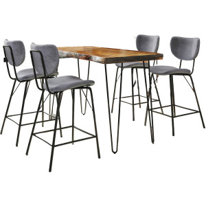 Nature's Edge 5 Piece Counter Set With Modern Barstools