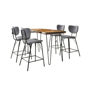 Nature's Edge 5 Piece Counter Set With Modern Barstools