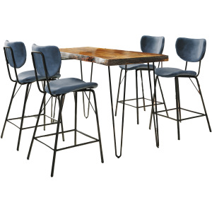 Nature's Edge 5 Piece Counter Set With Modern Barstools