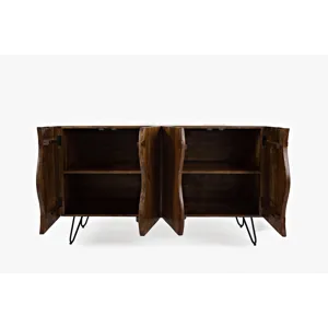 Nature\'s Edge Solid Wood 54-Inch Modern Server Storage Cabinet