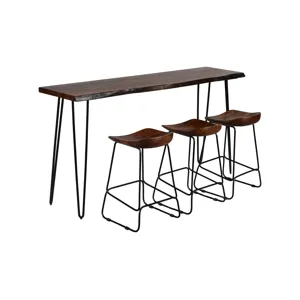 Nature\'s Edge Solid Acacia Four Piece 72\" Counter Height Dining Set