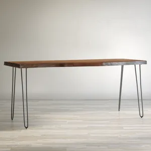 Nature\'s Edge Solid Acacia 79\" Modern Live Edge Dining Table