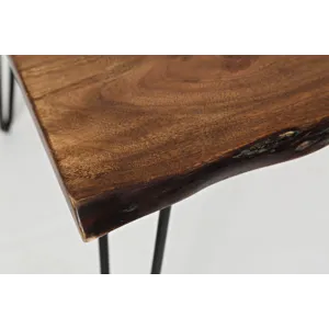 Nature\'s Edge Solid Acacia 79\" Modern Live Edge Dining Table