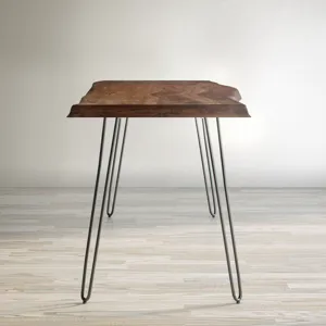 Nature\'s Edge Solid Acacia 79\" Modern Live Edge Dining Table