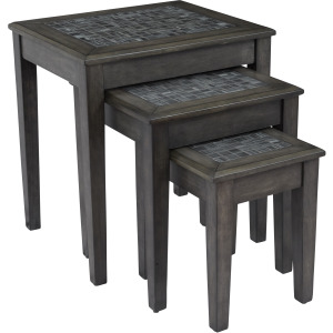 Grey Mosaic Nesting Tables - Set of 3